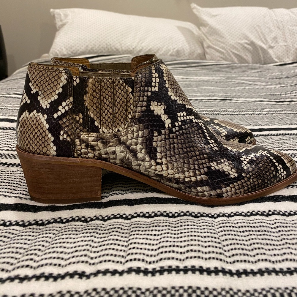 Madewell Snakeskin Leather Booties